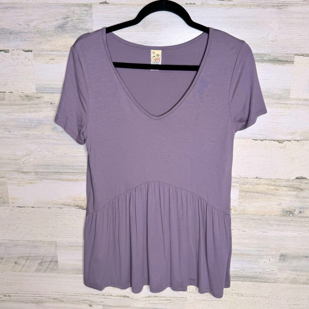 NWOT 7th Ray Lavender Short Sleeve Babydoll Top